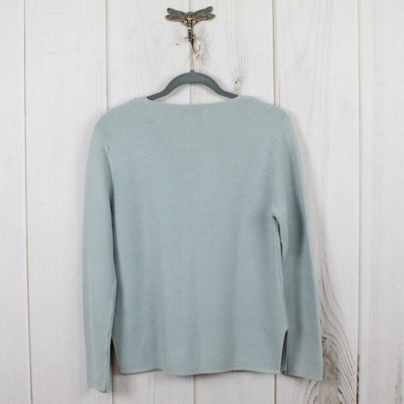 Pendleton Originals Blue Cotton Long Sleeve Rib Knit V-Neck Pullover Sweater M - Picture 5 of 9